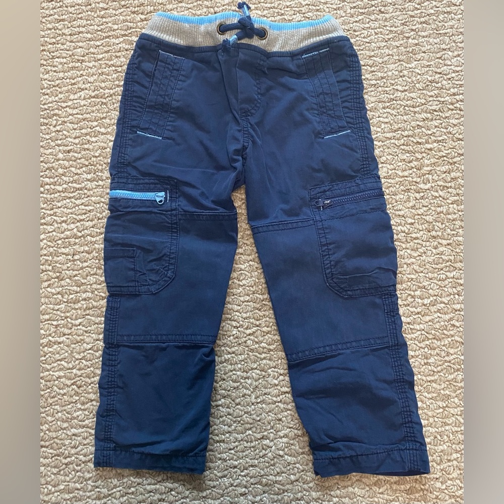 Toddler Boys Navy Mini Boden double lined pant